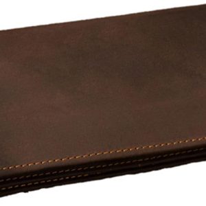 Handmade Long Retro Leather Envelope Men Card Holder Wallet, Thin Multifunctiona Crazy Horse Leather Wallet for Father's Day Boyfriend Thanksgiving Fashion Gift