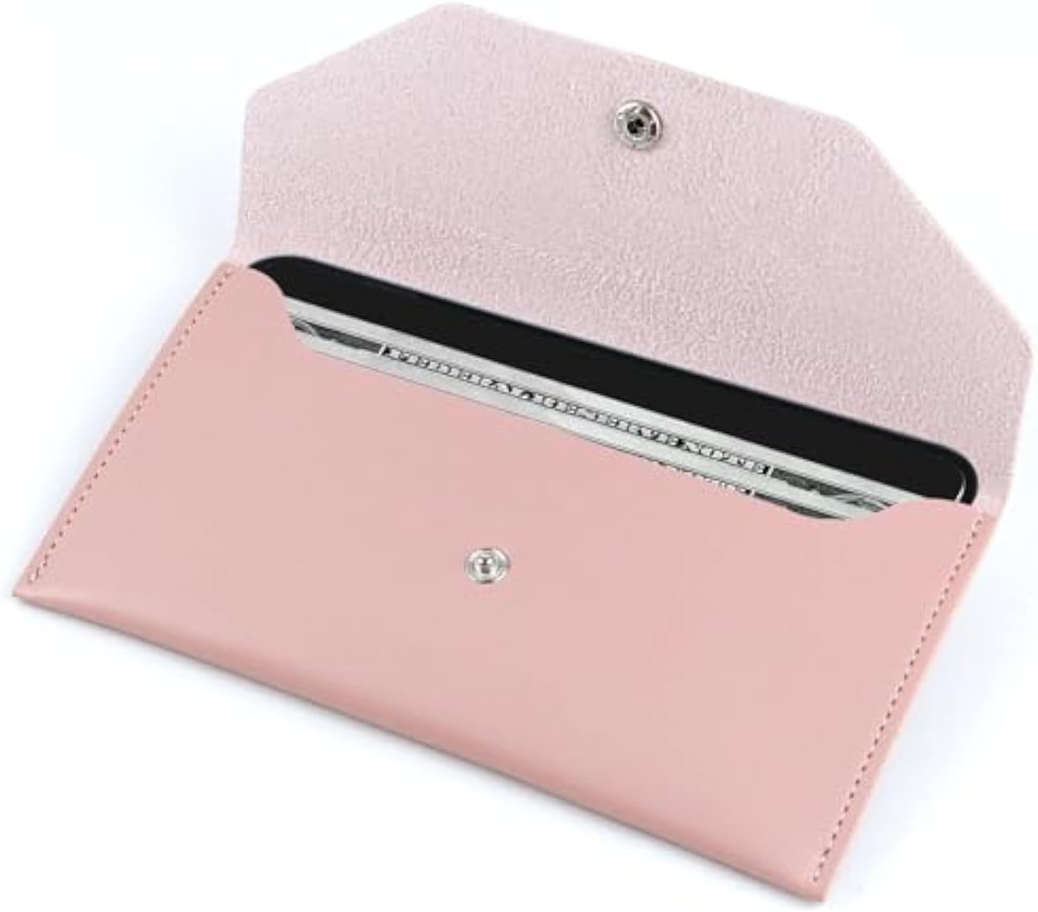 Cash Envelope Wallet, Reusable Envelope Wallet, Men's and Women's Genuine Leather Cashs Wallets, Money Envelopes for Cashs for Bill Planner(Pink)