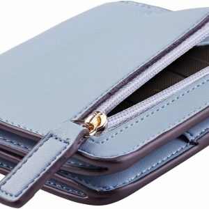 Wallet Women Rfid Blocking Small Compact Bifold Luxury Leather Pocket Wallet Ladies Mini Purse with ID Window