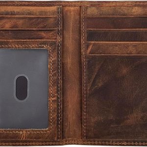 Slim Thin ID/Credit Card Holder RFID Genuine Leather Bifold Front Pocket Wallet