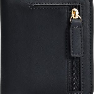 Small Wallet for Women, Slim Bifold Credit Card Holder, Compact RFID Blocking Cash Wallet, Billfolds Thin Leather Zipper Pocket, Mini Wallet Gift for Ladies Teen Girls Travel with ID Window