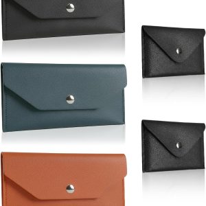 3PCS Wallet for Cash with 2PCS Card Organizer, PU Leather Envelope Money Holder for Women Men