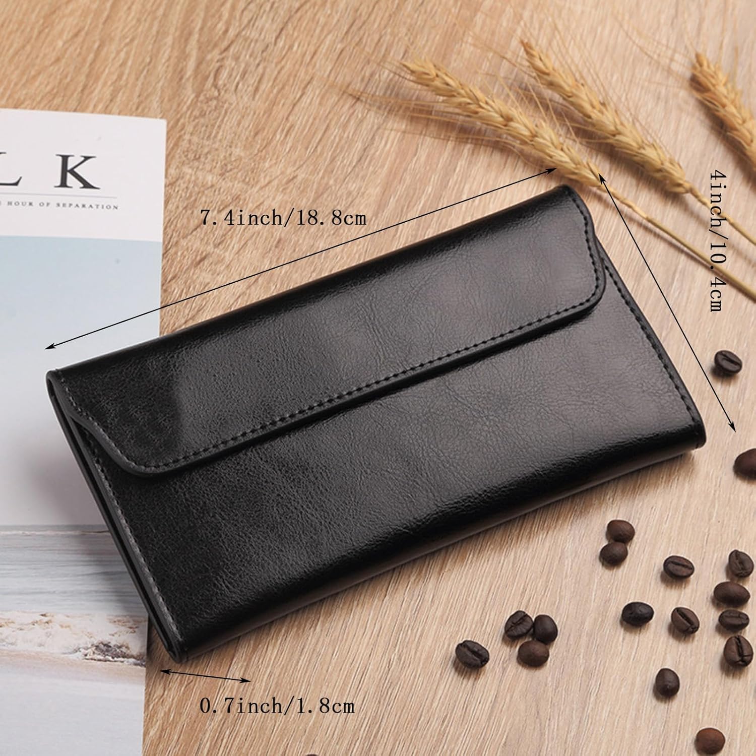 Retro Leather Envelope Women's Phone Card Holder Wallet, Thin Large Capacity Multifunctiona Leather Wallet, Clutch Wallet for Mother's Day Thanksgiving Fashion Gift - Image 2