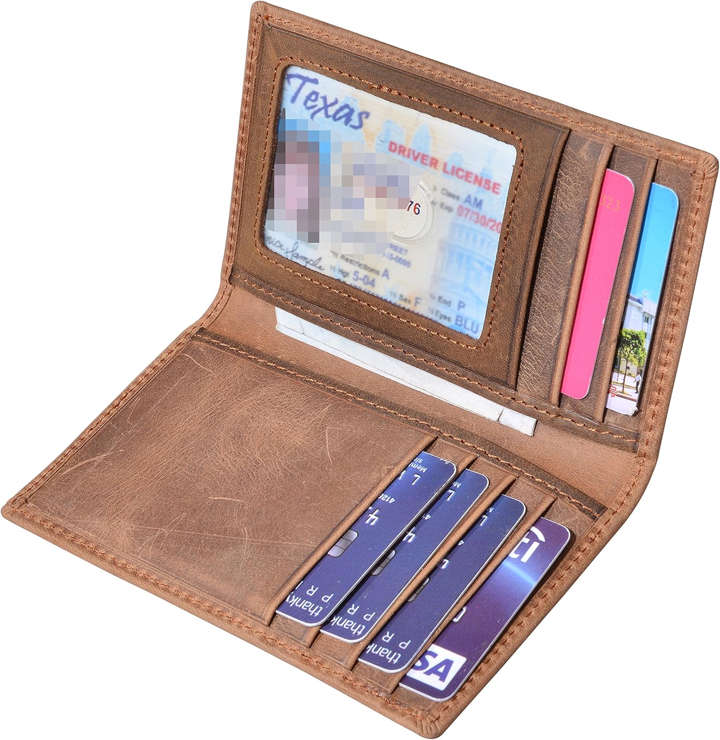 Slim Thin ID/Credit Card Holder RFID Genuine Leather Bifold Front Pocket Wallet - Image 2